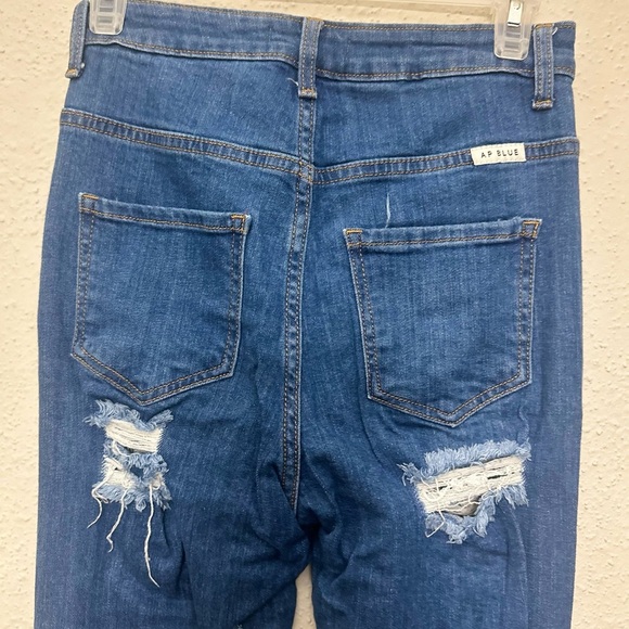 Aphrodite Blue Flare Distressed Jeans - Picture 2 of 6